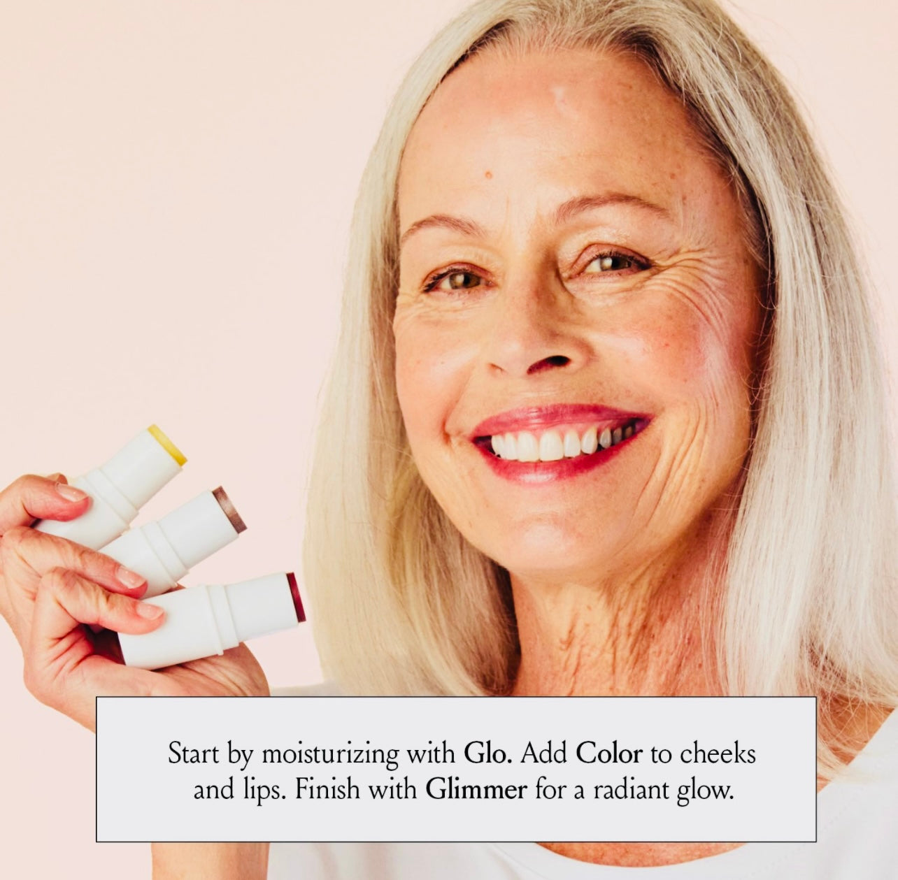 BOOM! by Cindy Joseph Boomstick Trio - 3 Pack Boom Makeup Sticks - Blush Stick in Berry, Highlighter Stick & Moisturizer Stick - Multi-Use Vegan Makeup Sticks for Older Women & Mature Skin