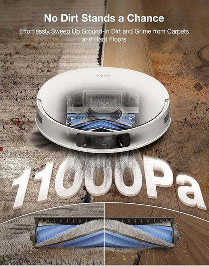 ECOVACS DEEBOT T30S Pro Robot Vacuum and Mop with 11,000 Pa Suction, Auto Empty Station Smart Navigation AI Edge Cleaning Robot,10-in-1 Cleaning Station