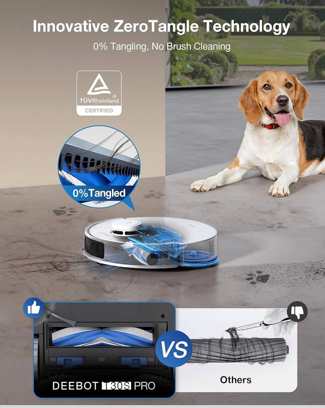 ECOVACS DEEBOT T30S Pro Robot Vacuum and Mop with 11,000 Pa Suction, Auto Empty Station Smart Navigation AI Edge Cleaning Robot,10-in-1 Cleaning Station