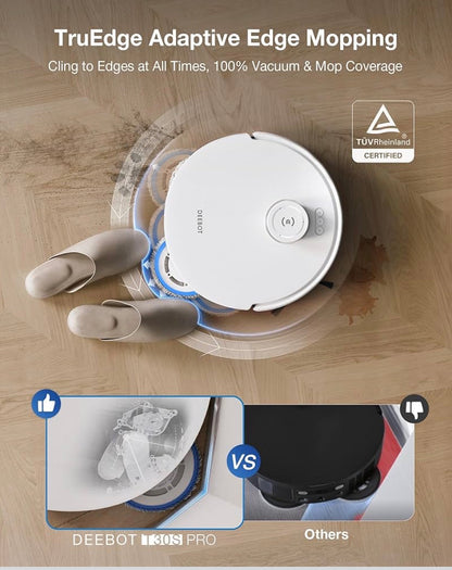 ECOVACS DEEBOT T30S Pro Robot Vacuum and Mop with 11,000 Pa Suction, Auto Empty Station Smart Navigation AI Edge Cleaning Robot,10-in-1 Cleaning Station