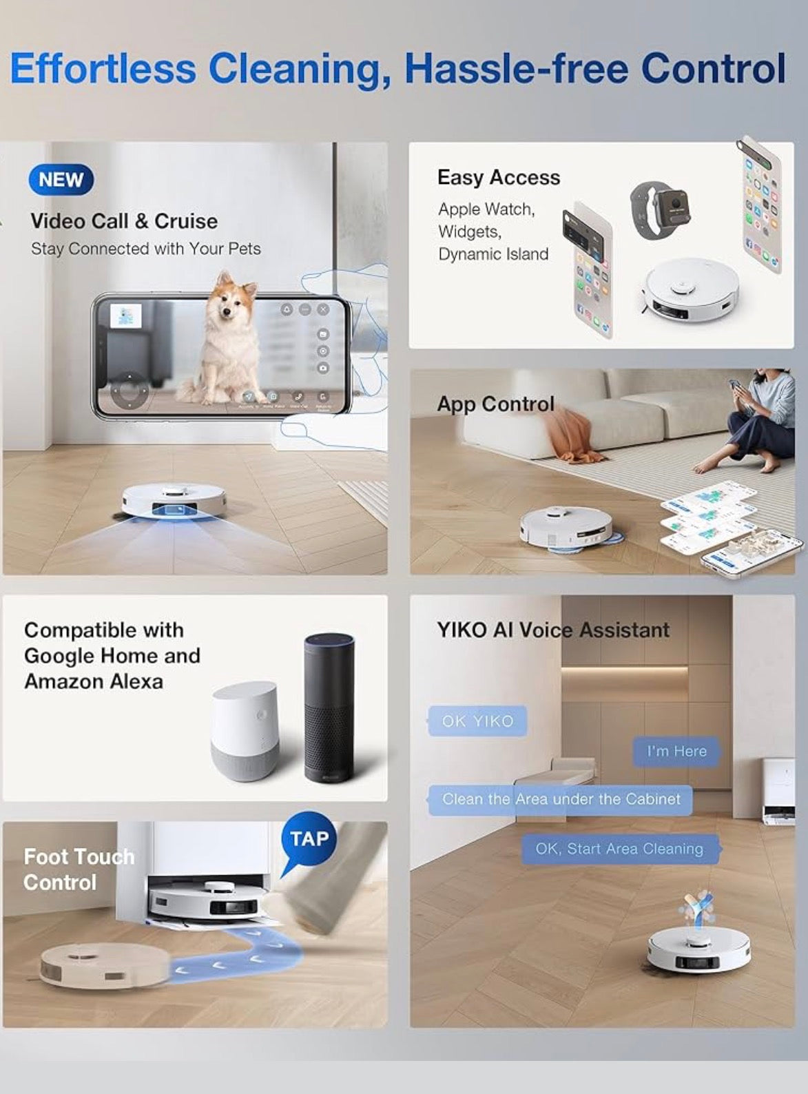 ECOVACS DEEBOT T30S Pro Robot Vacuum and Mop with 11,000 Pa Suction, Auto Empty Station Smart Navigation AI Edge Cleaning Robot,10-in-1 Cleaning Station