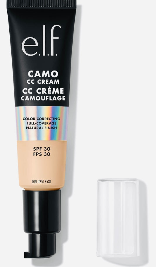 e.l.f. Hydrating Camo CC Cream, Color-Correcting Full Coverage Foundation With SPF 30, Creates A Natural Finish, Vegan & Cruelty-Free, Fair 120 N, 1.05 Oz