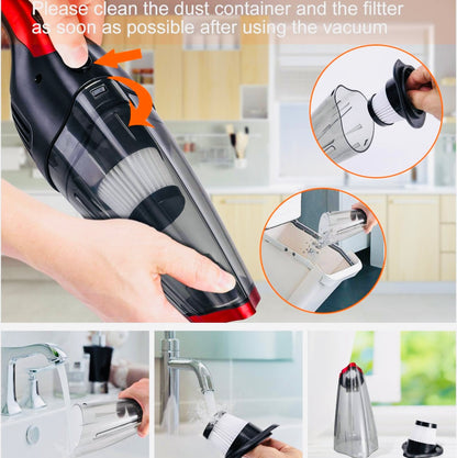 Fityou Handheld Vacuum Cordless, Upgraded 5800PA Super Suction Power Car Vacuum for Wet & Dry Clean, Portable Vacuum Cleaner 2200mAh Lithium Battery, 12V Vac for Home and Car Cleaning