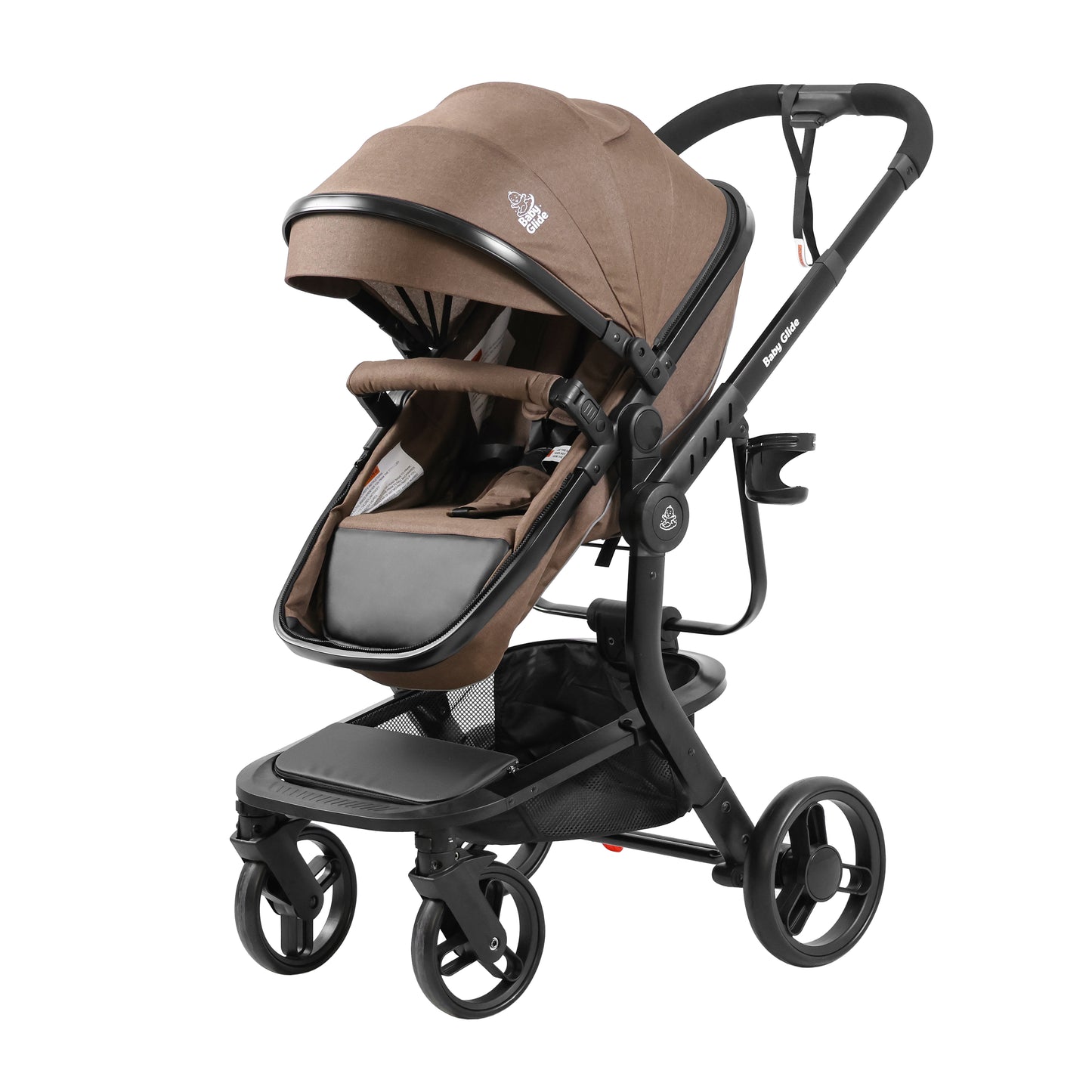 Baby Glide Luxury High View Baby Stroller with Reversible Seat, One-Hand Fold