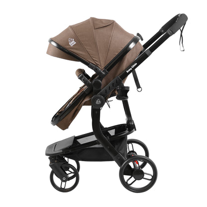 Baby Glide Luxury High View Baby Stroller with Reversible Seat, One-Hand Fold