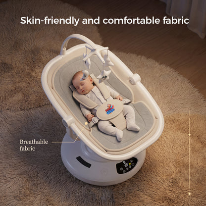 Baby Glide Electric Baby Swing – Smart Bluetooth Baby Rocker with Remote Control & 5 Swing Speeds,BLUE