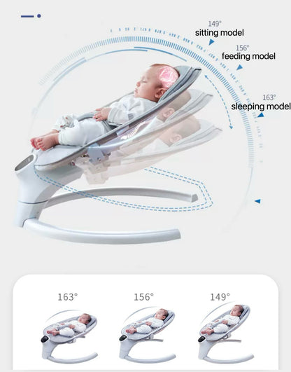 Baby Swing for Infants,Electric Bouncer for Babies,Portable Swing for Baby Boy Girl,Remote Control Indoor Baby Rocker with 8 Sway Speeds,Music and Bluetooth