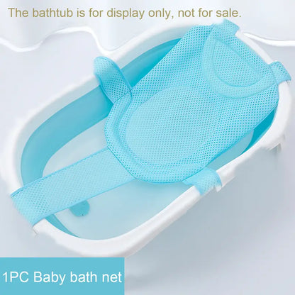 Baby Bath Mat with Suspended Holder for Newborns - Soft and Non-Slip Bathing Mesh for Safe and Comfortable Bathing