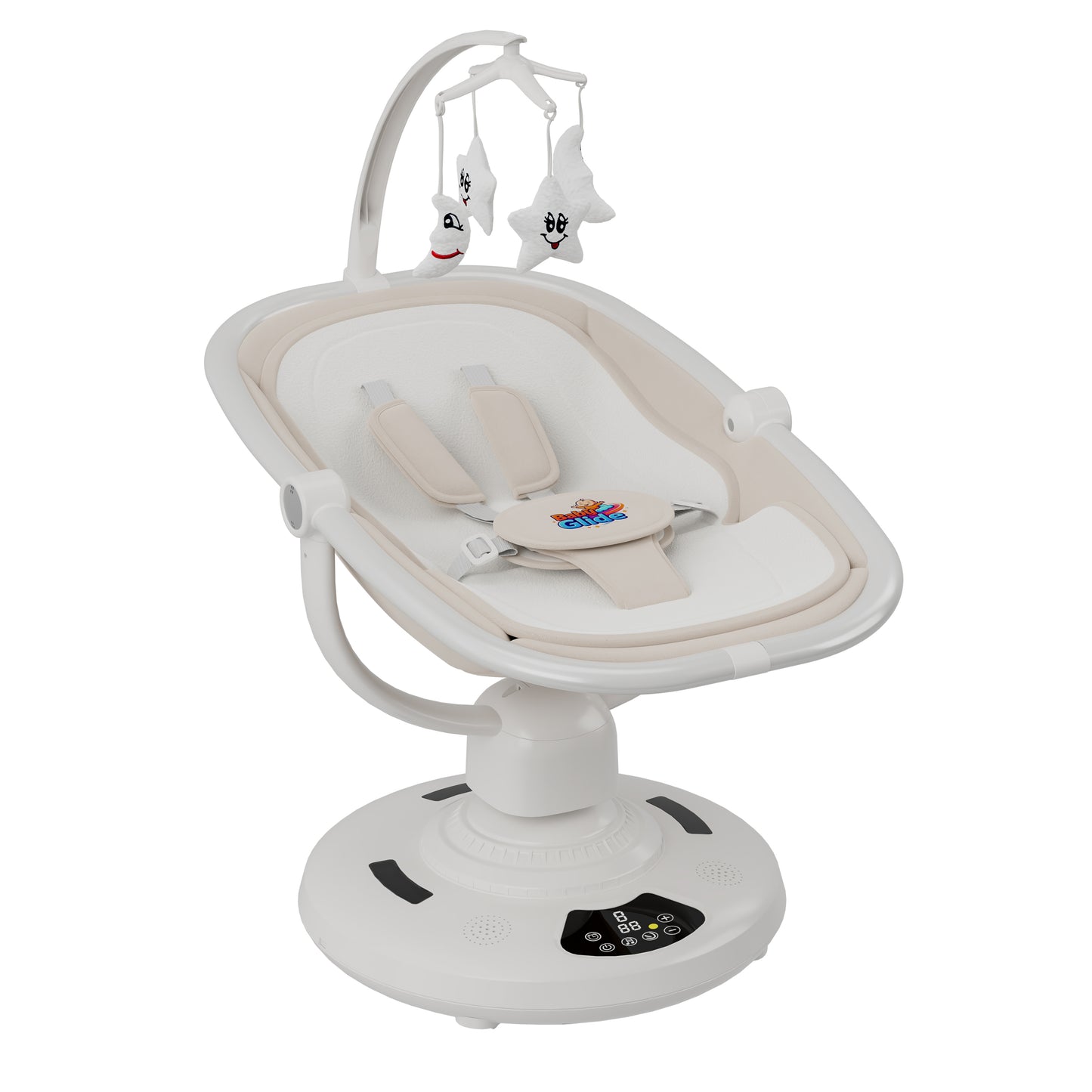 Baby Glide Electric Baby Swing – Smart Bluetooth Baby Rocker with Remote Control & 5 Swing Speeds,BEIGE