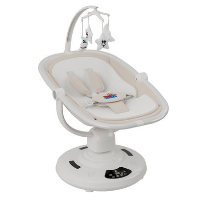 Baby Glide Electric Baby Swing – Smart Bluetooth Baby Rocker with Remote Control & 5 Swing Speeds,BEIGE