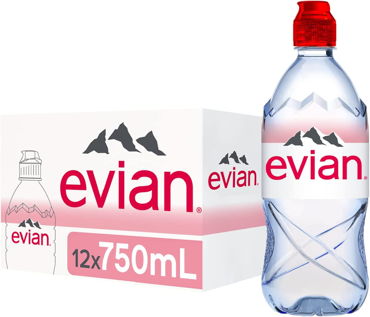 Evian Natural Mineral Water (12 pack) 750 ML