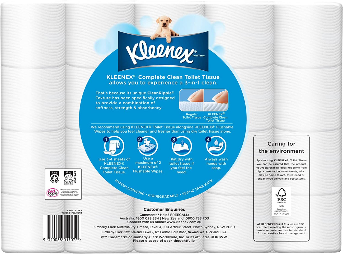 Kleenex Complete Clean Toilet Paper with CleanRipple 60 Pack